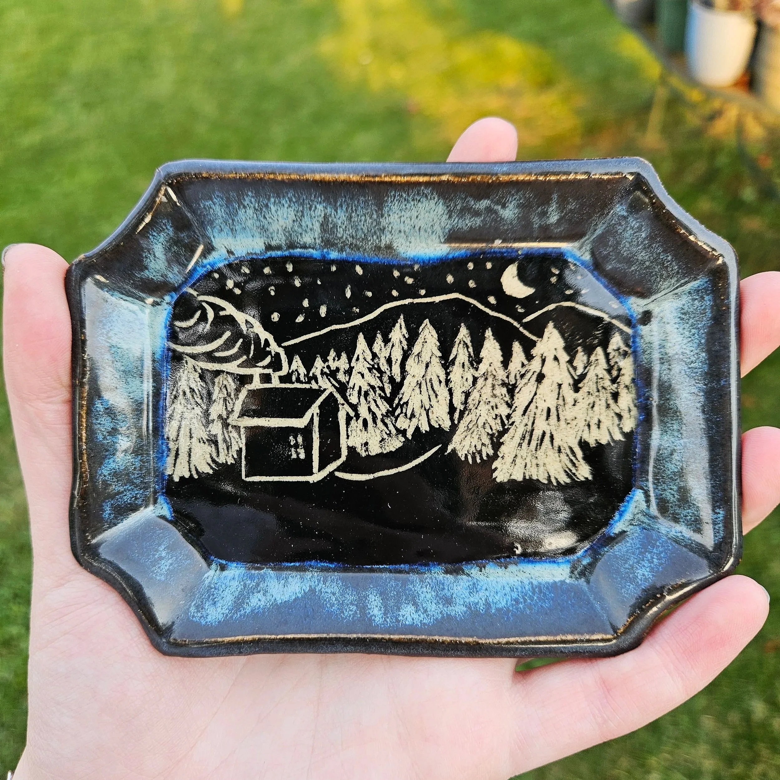 Sgraffito Cabin Platter