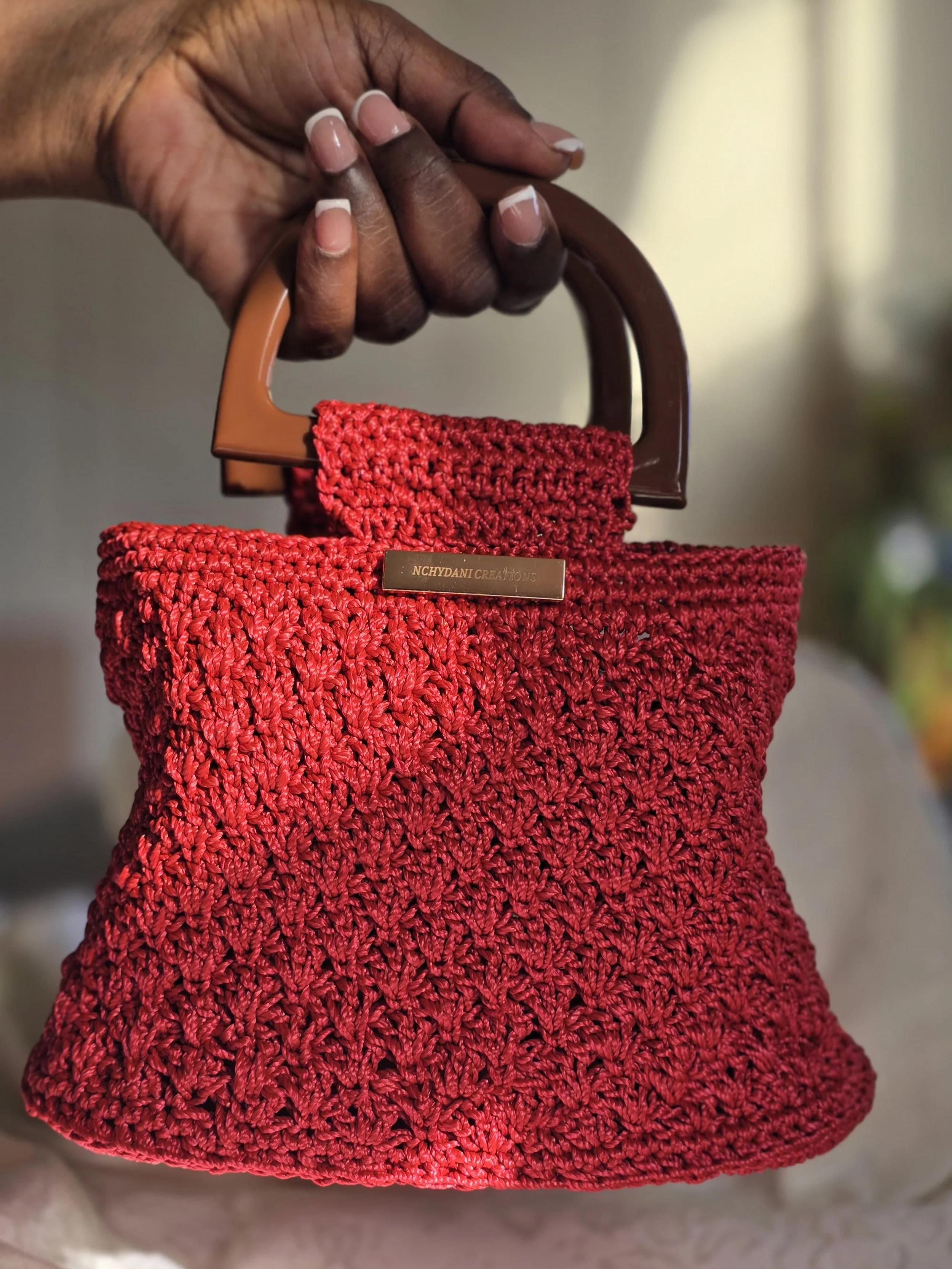 Crimson Elegance Handheld Tote
