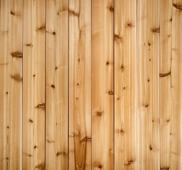 Close-up of vertical wooden planks on a wall or surface.