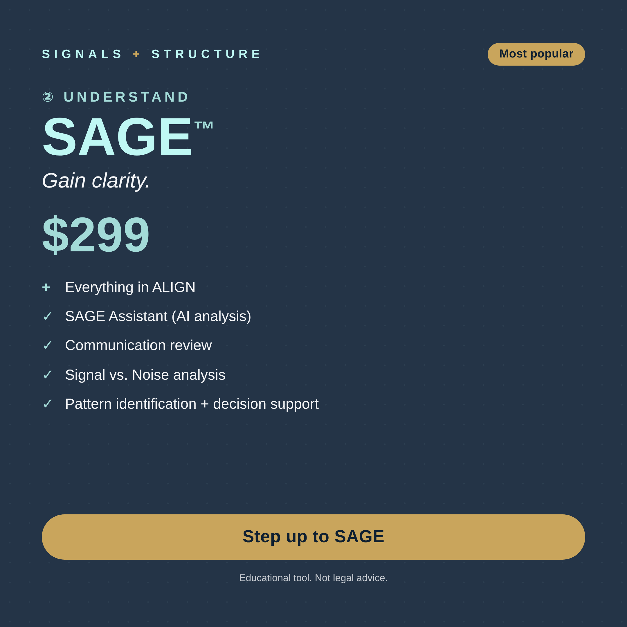SAGE™ — Signal Analysis & Guidance