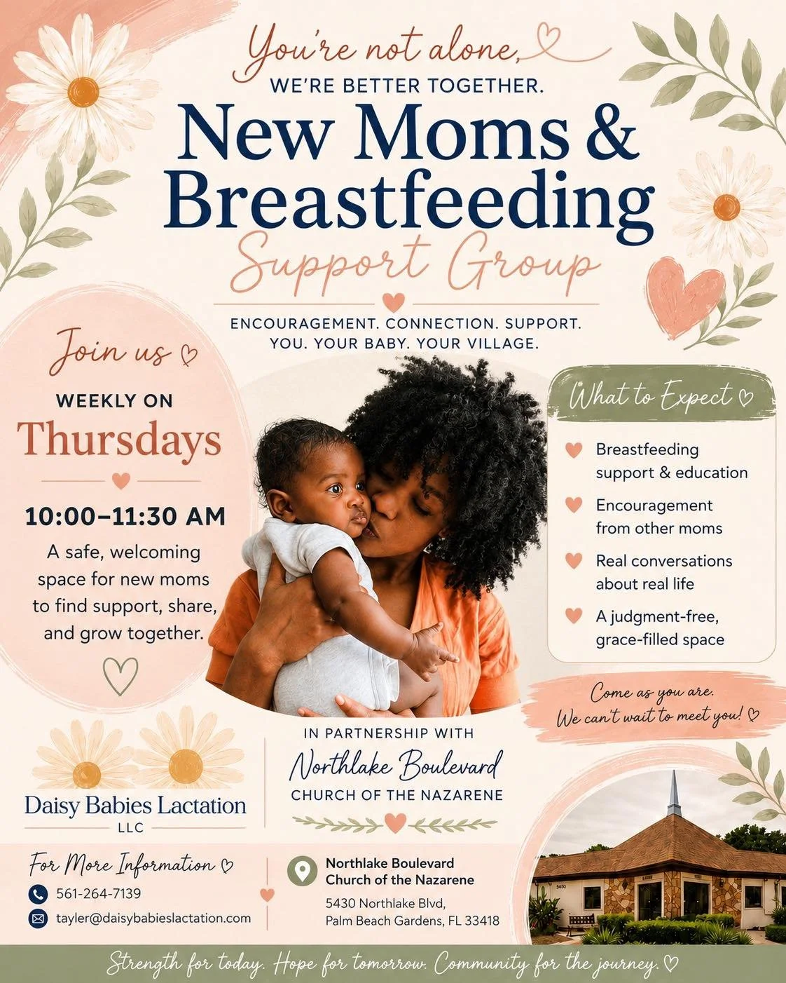 You&rsquo;re not alone &mdash; we&rsquo;re better together. 🤍

Join us for our New Moms &amp; Breastfeeding Support Group, a safe and welcoming space for new moms to find encouragement, connection, and support.

Whether you are breastfeeding, pumpin