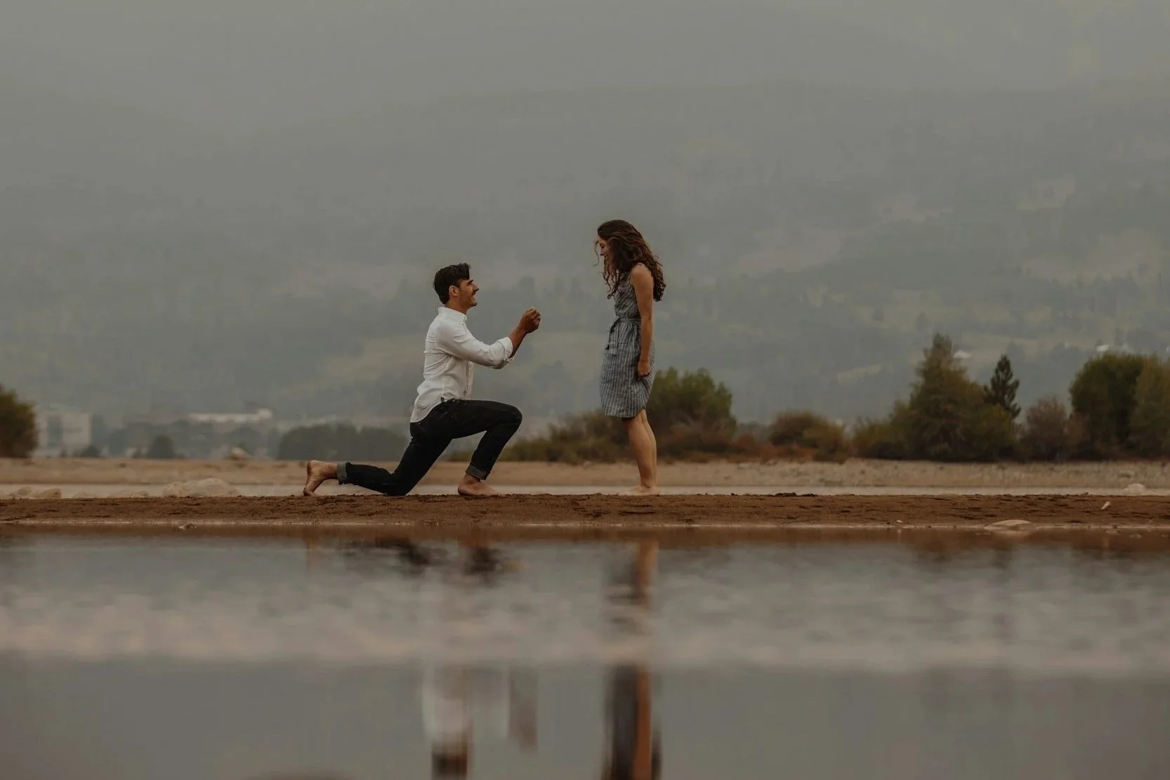 couple during proposal moment reflecting commitment and premarital counseling preparation