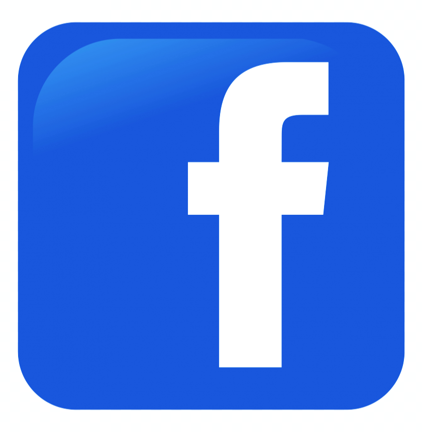 Facebook logo with white lowercase 'f' on a blue square background.