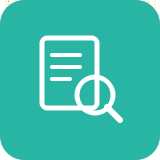 Icon of a document with a magnifying glass