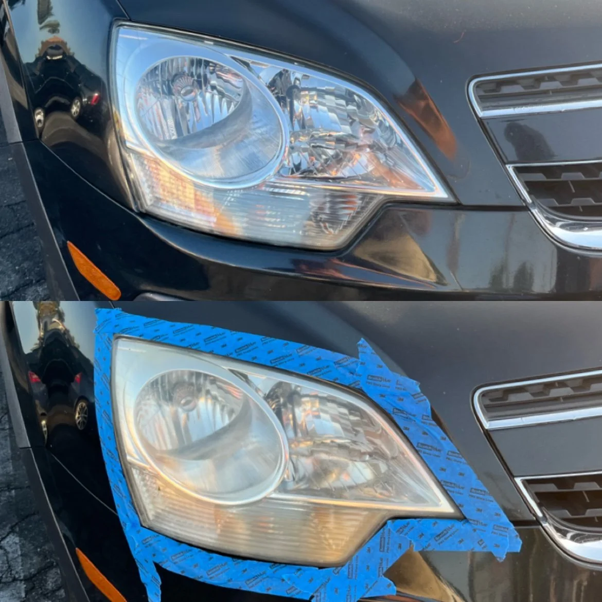 Chevrolet Captiva headlight restoration before and after