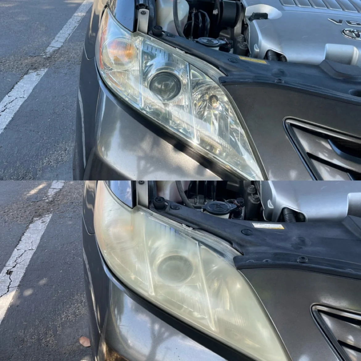 Toyota Camry headlight restoration before and after