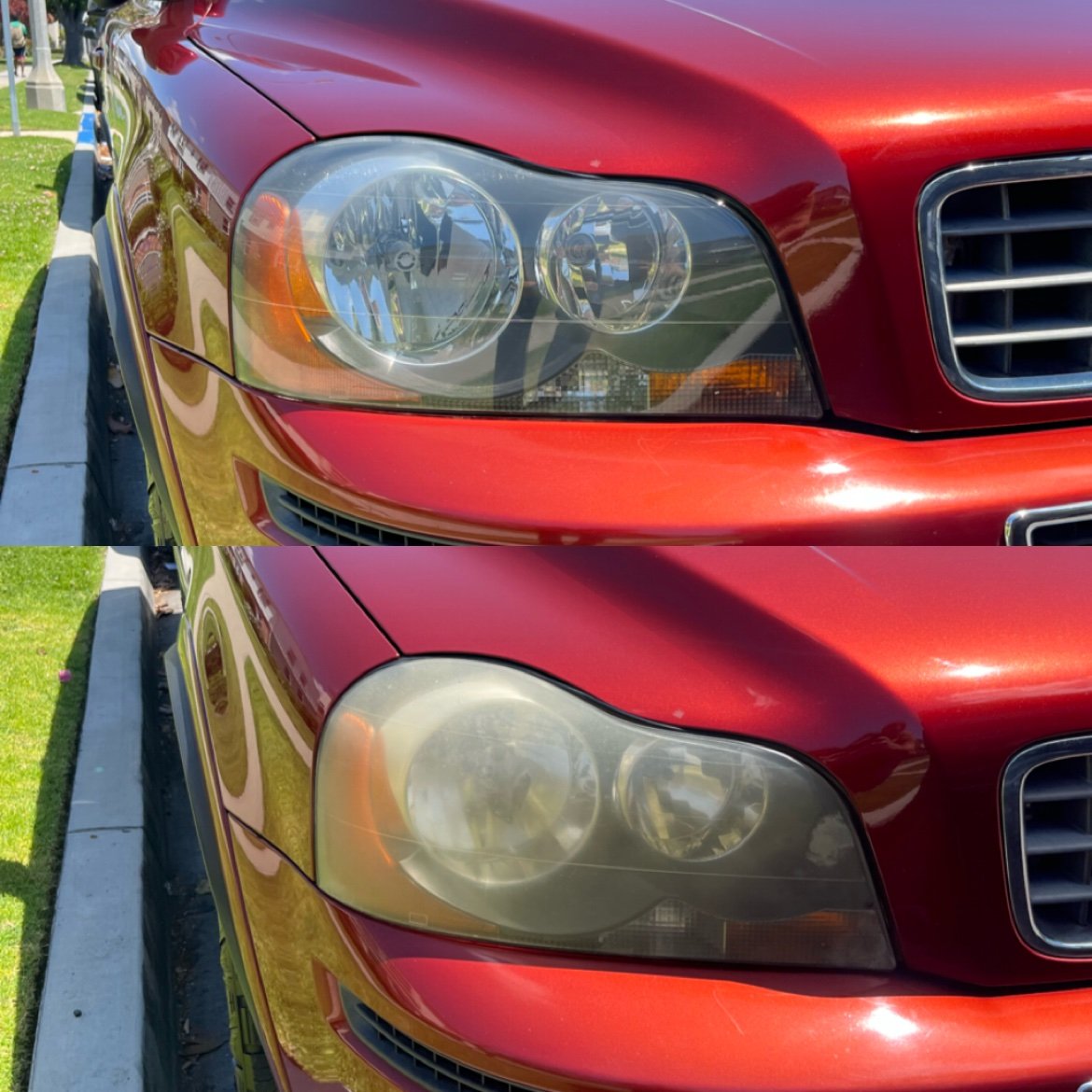 Volvo XC90 headlight restoration before and after