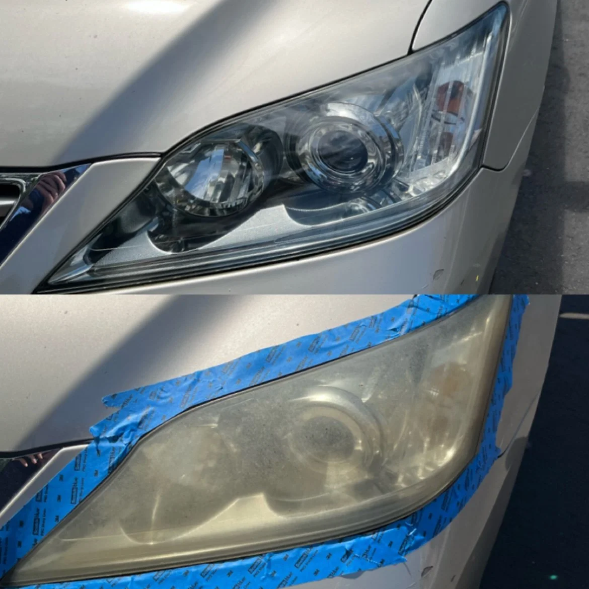 Lexus ES 350 headlight restoration before and after