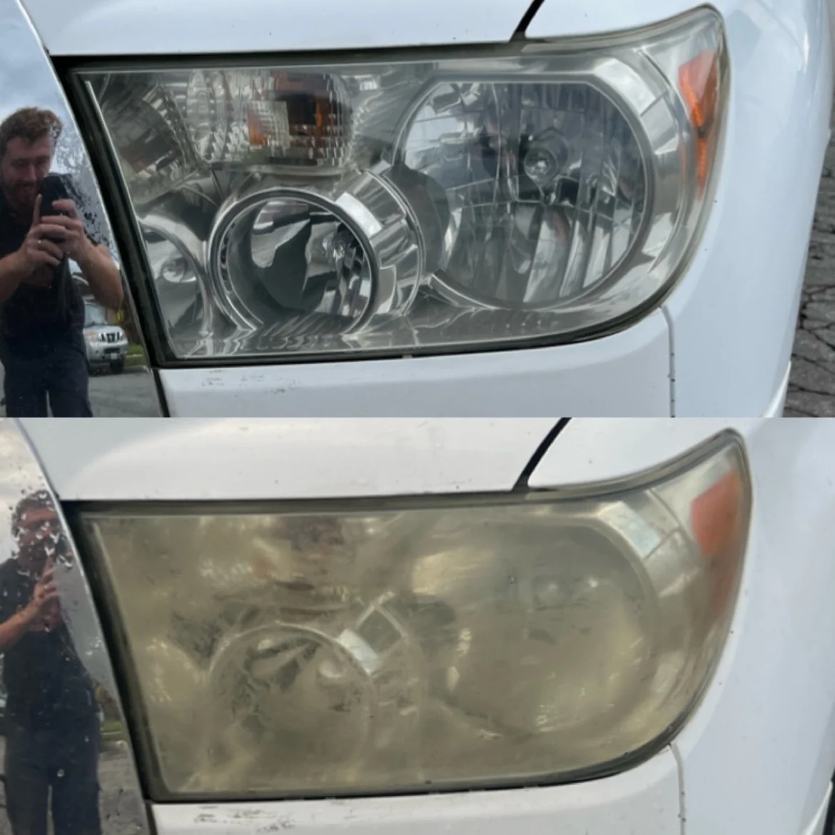 Toyota Tundra headlight restoration before and after
