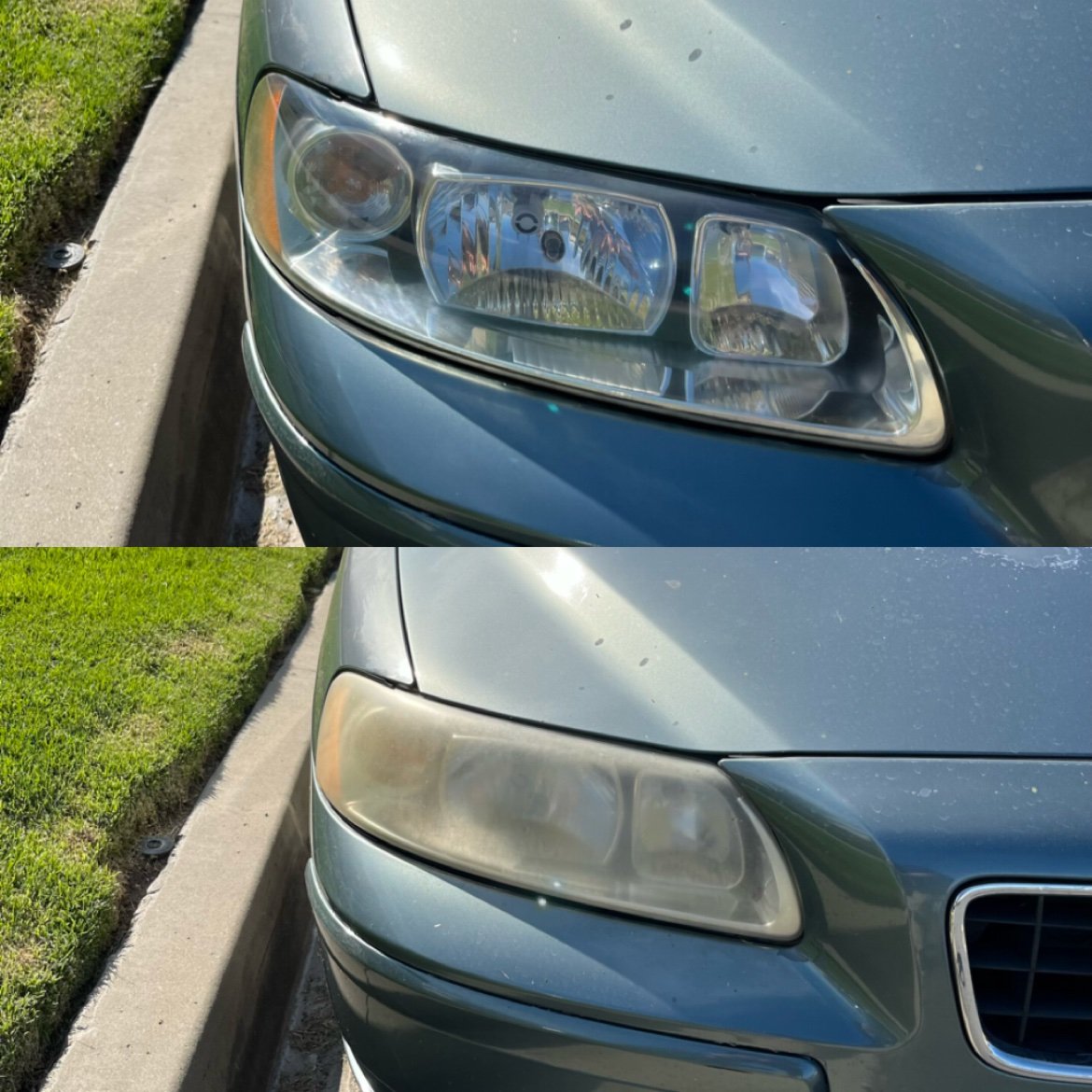Volvo S60 headlight restoration before and after