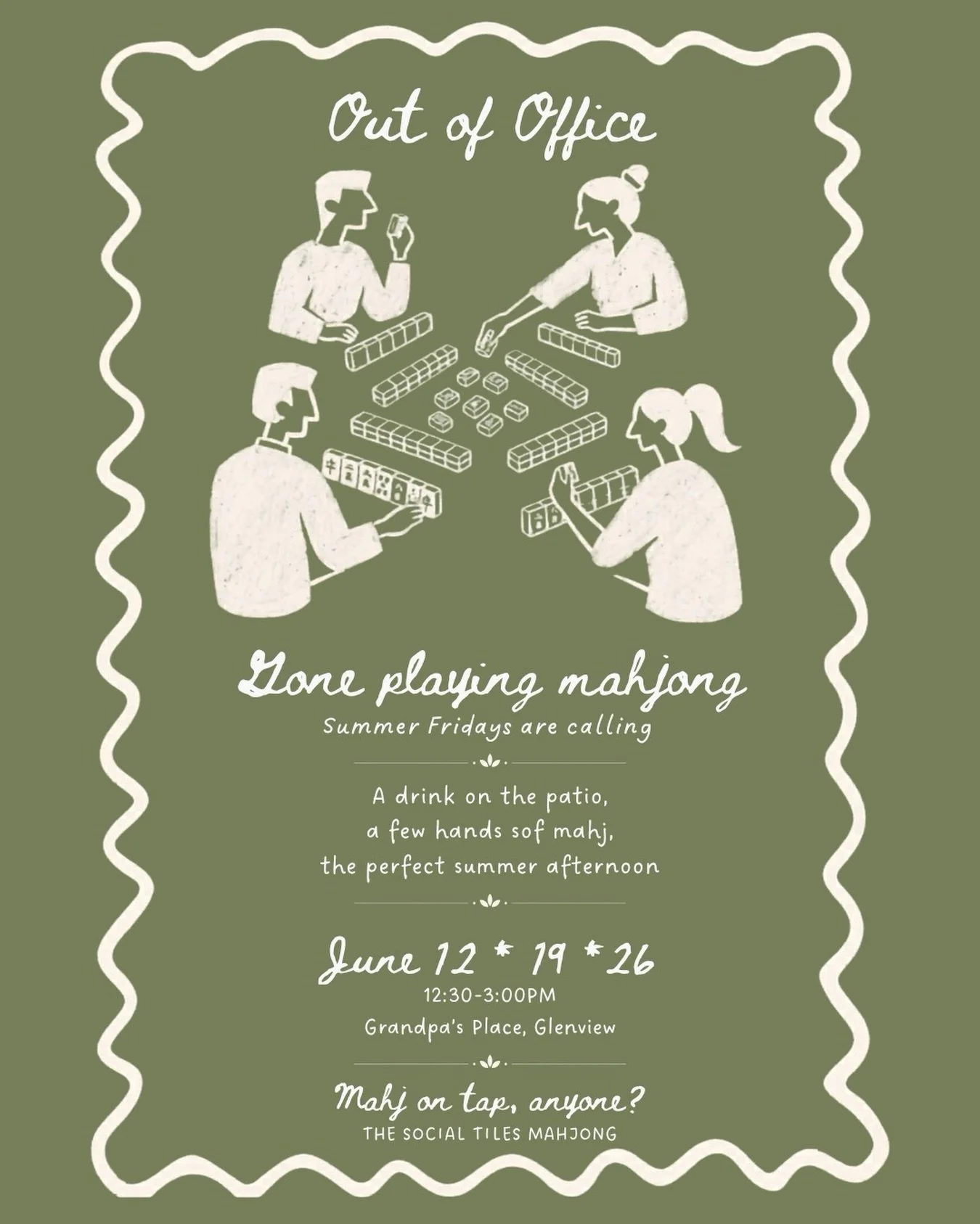 Mahj on tap, anyone? 🍹🀄

We&rsquo;re spending our Summer Fridays exactly where we want to be: on the patio, playing mahjong with friends. Come for one date or all three- drop-in&rsquo;s welcome!

☀️ June 12 &bull; 19 &bull; 26
⏰ 12:30&ndash;3:00 PM
