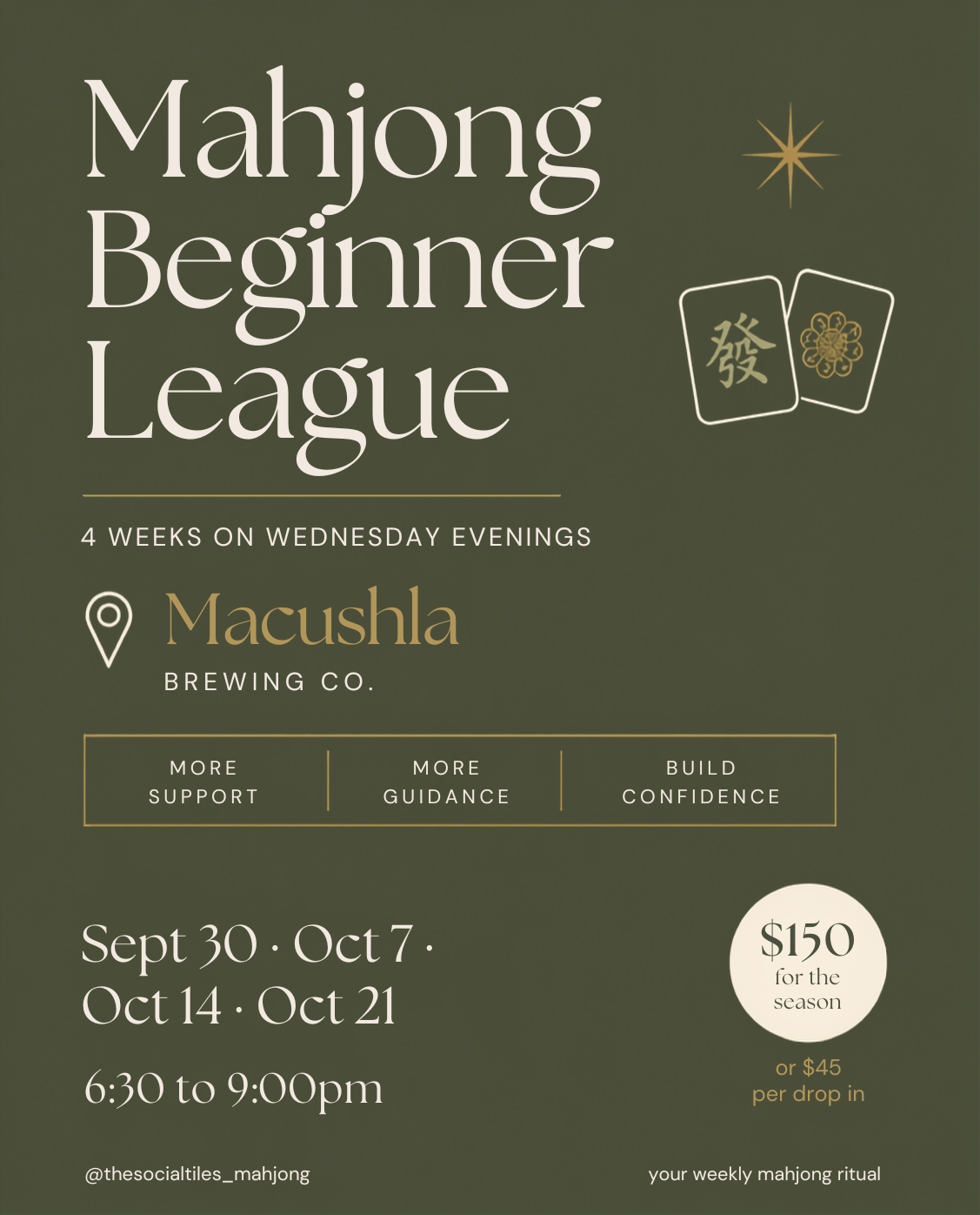 Mahjong Beginners League at Macushla