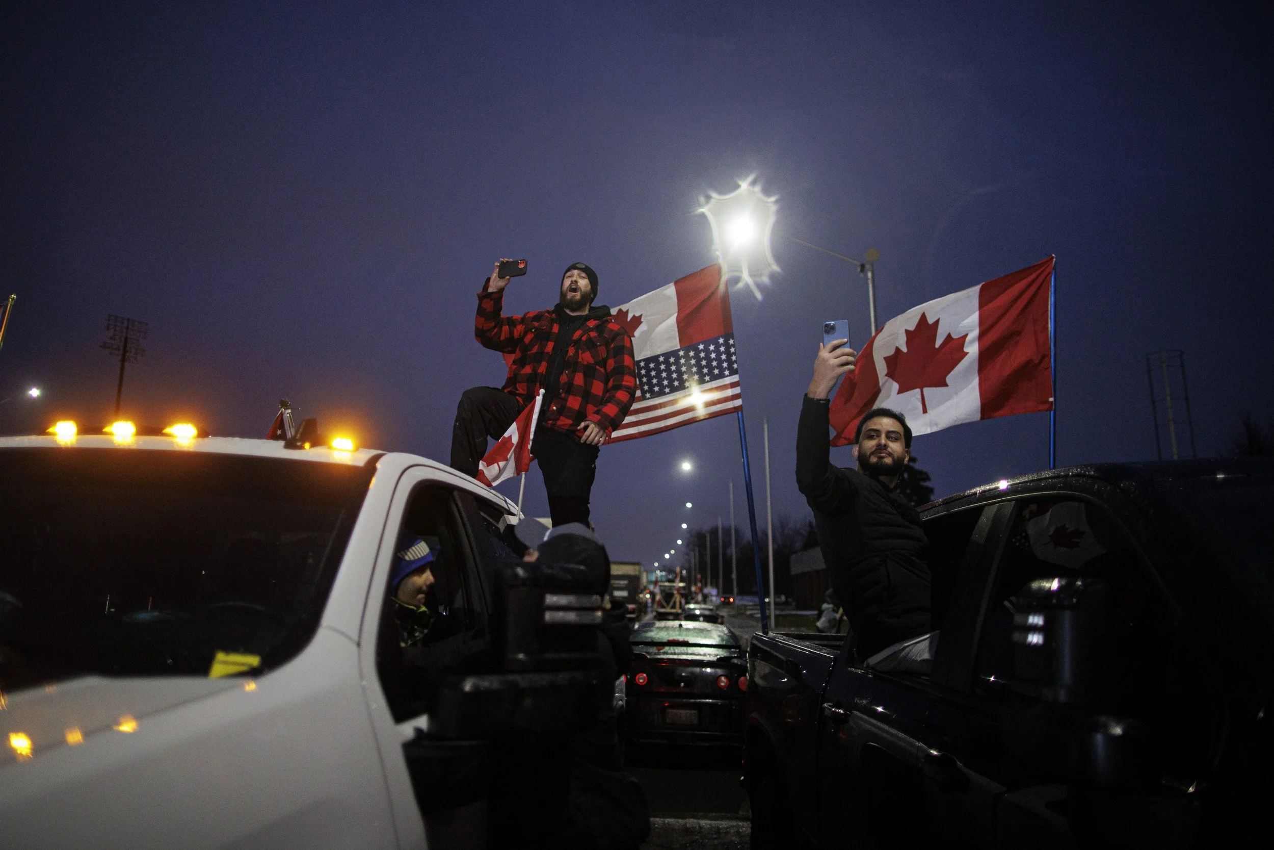 Ambassador Bridge blockade, Windsor, Ont., Feb. 11, 2022.