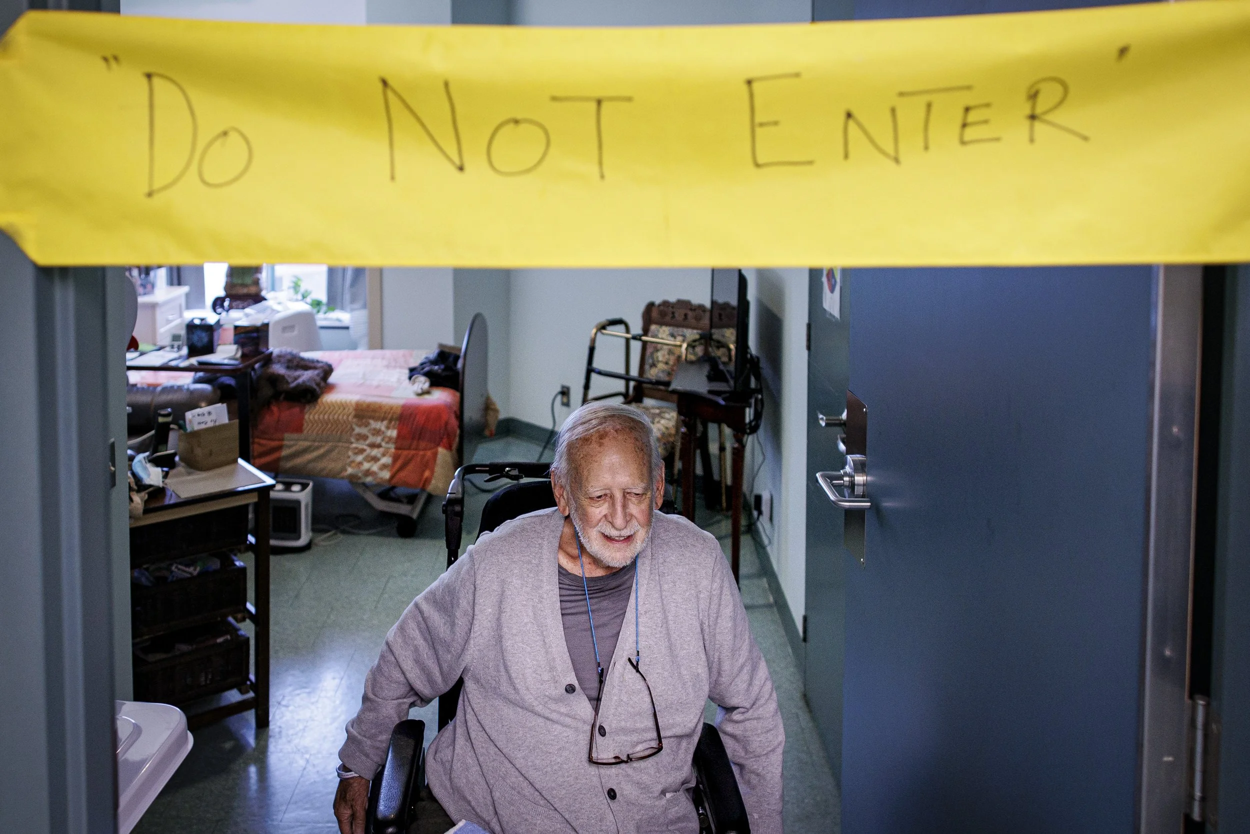 James Armstrong, a resident at the city-owned Lakeshore Lodge care home, heads for the lunch room on Oct. 26, 2022.