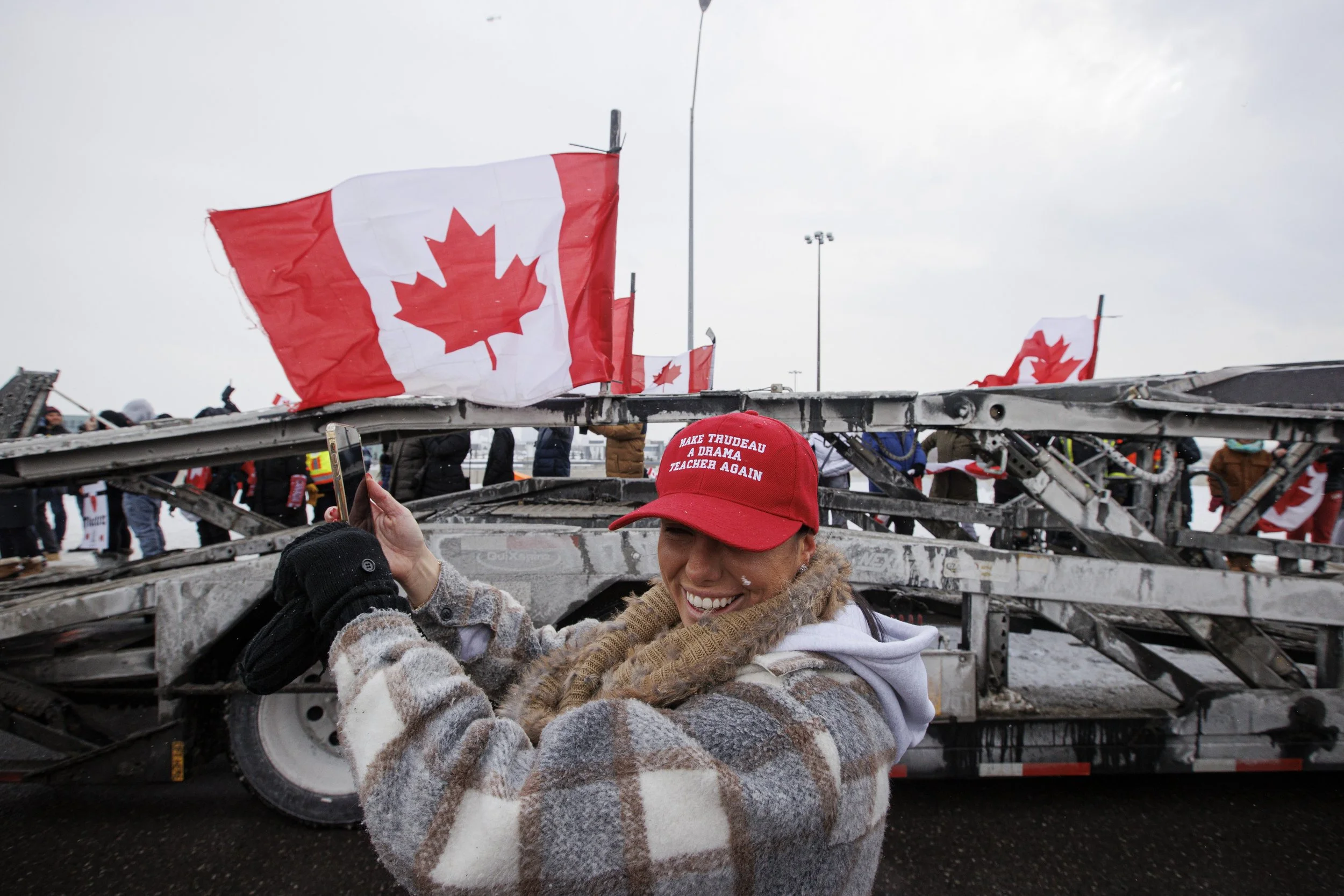 Anti-Liberal government sentiment on display in Vaughn, Ont., on Jan. 27, 2022.