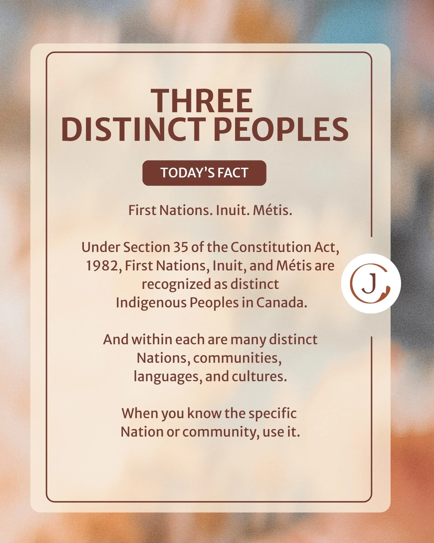 📚 Today&rsquo;s fact highlights that Canada recognizes three distinct Indigenous Peoples: First Nations, Inuit, and M&eacute;tis.

&ldquo;Indigenous Peoples&rdquo; is an umbrella term that encompasses all three. However, given the diversity within a