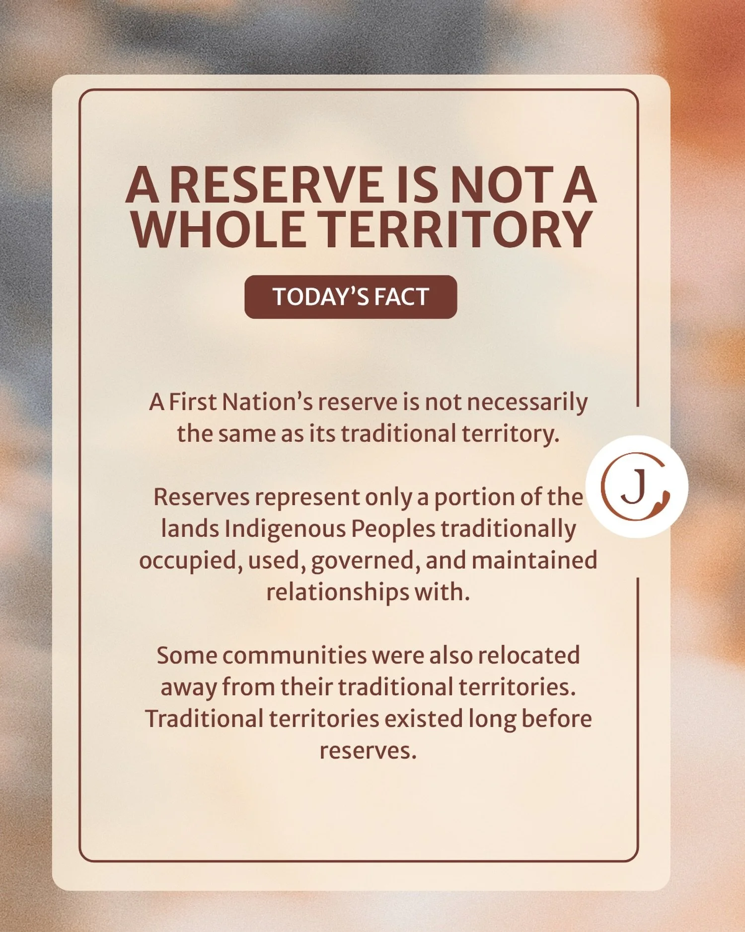 As we approach the National Day for Truth and Reconciliation, it&rsquo;s important to highlight a key distinction: a reserve is not the same as a traditional territory.💡

Reserves represent only a small fraction of the vast lands First Nations have 