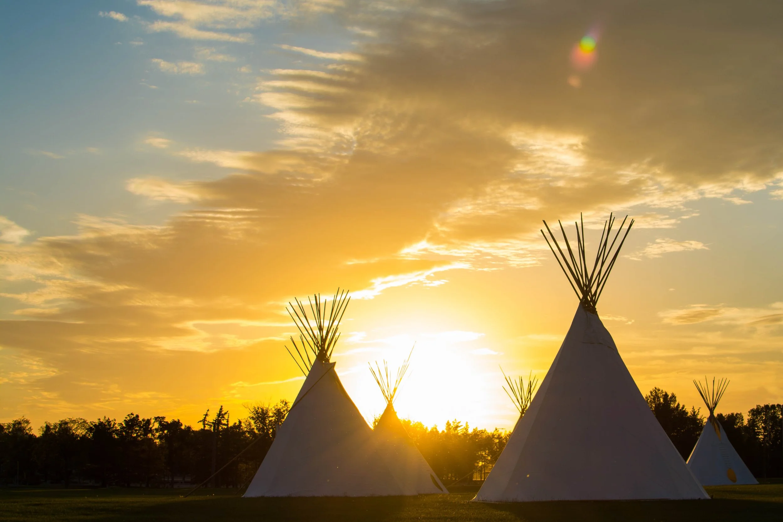 Photo of two  tipi