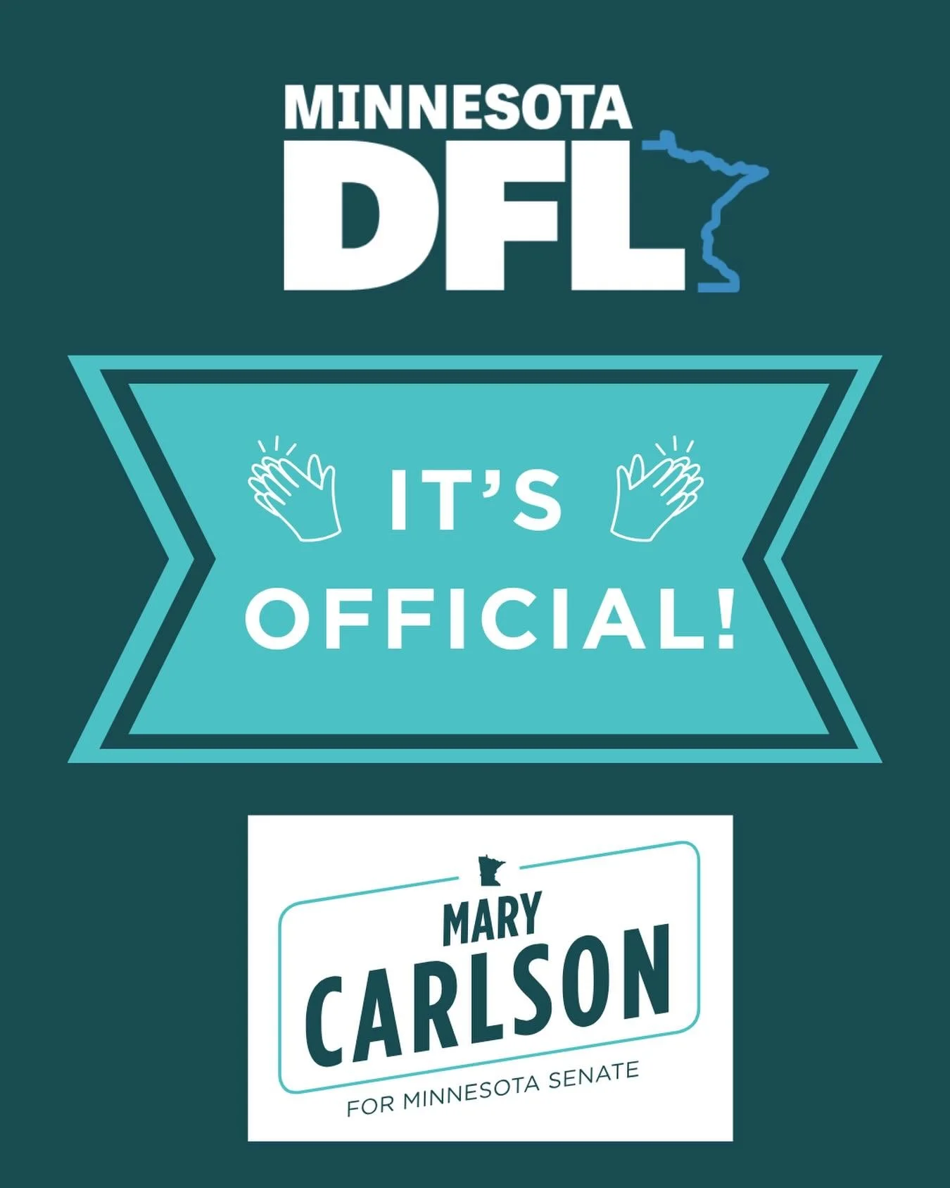 ITS OFFICIAL! 🎉👏🏻 

Mary Carlson is officially endorsed by the @minnesotadfl! 

This is the first big step towards becoming your next senate for district 11!