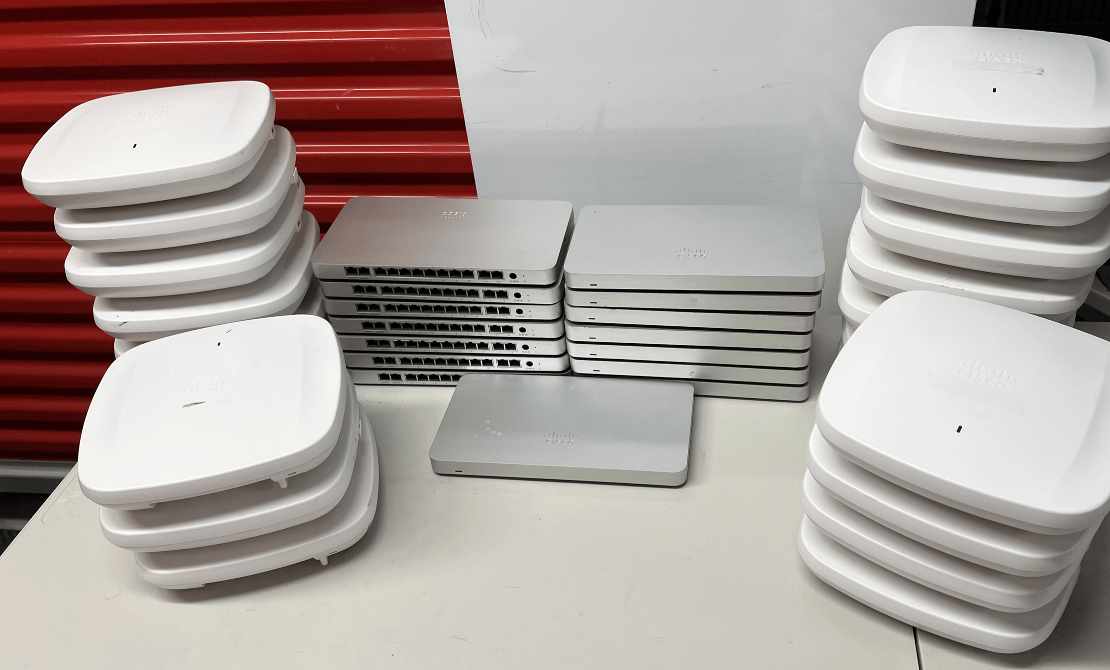 Bulk networking equipment including wireless access points and hardware for resale