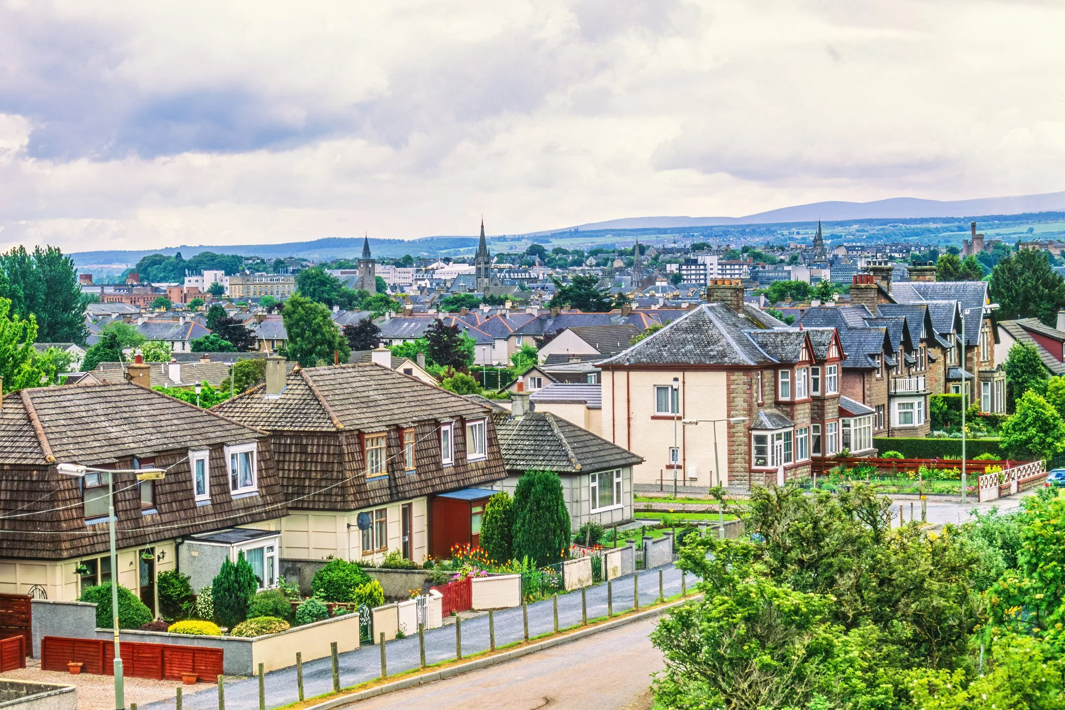 Residential area with multiple homes covered by local property inspection services