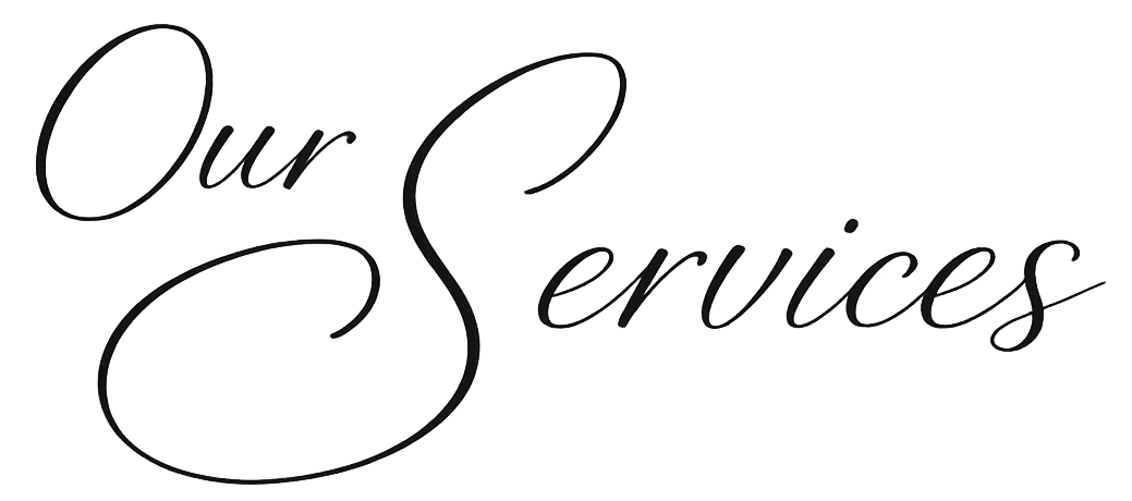 Text reading "Our Services" in a cursive font.