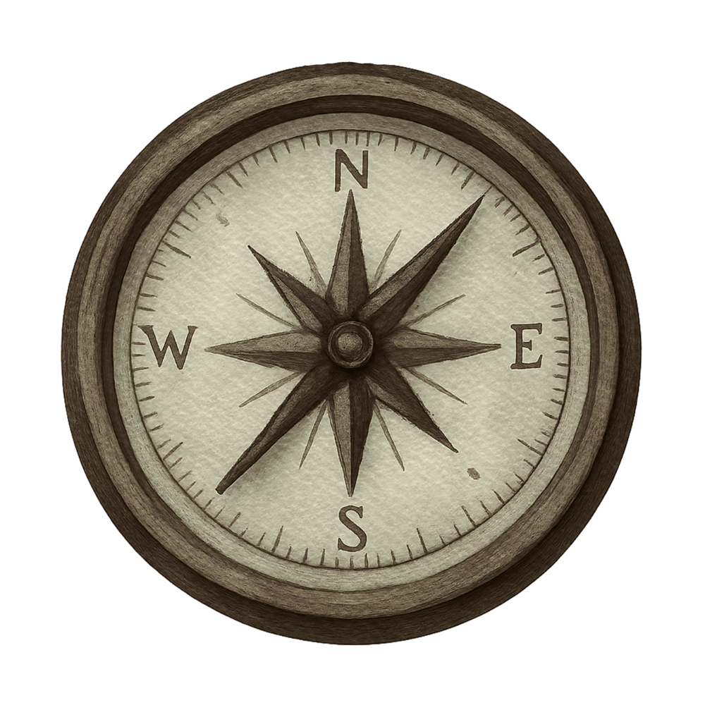 Sketched brown compass showing occupational therapy for trauma can guide your way to healing in Jesmond BC.