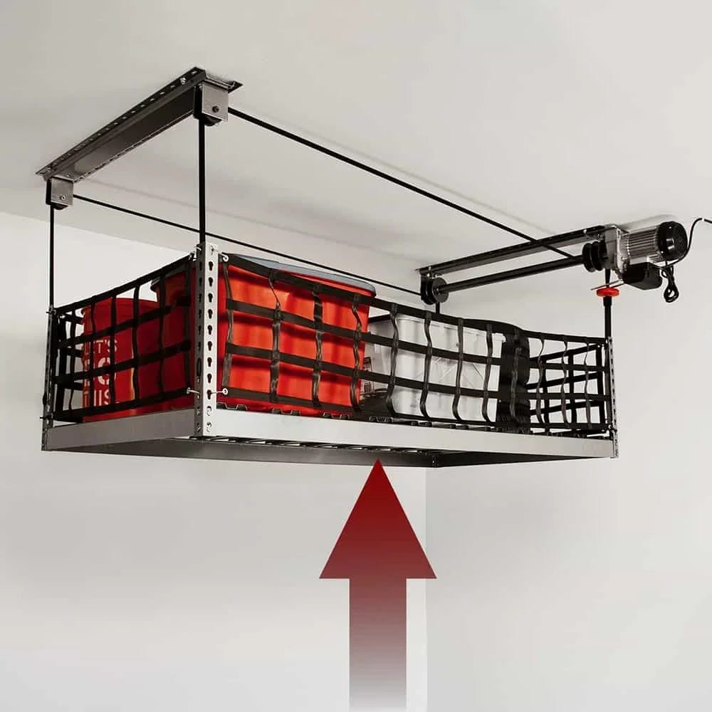 ONRAX_Ascension_RetractablePlatformLift_RaisedToCeiling_WithCargo_WithUpArrow_1000x1000_Q50_5000x.webp