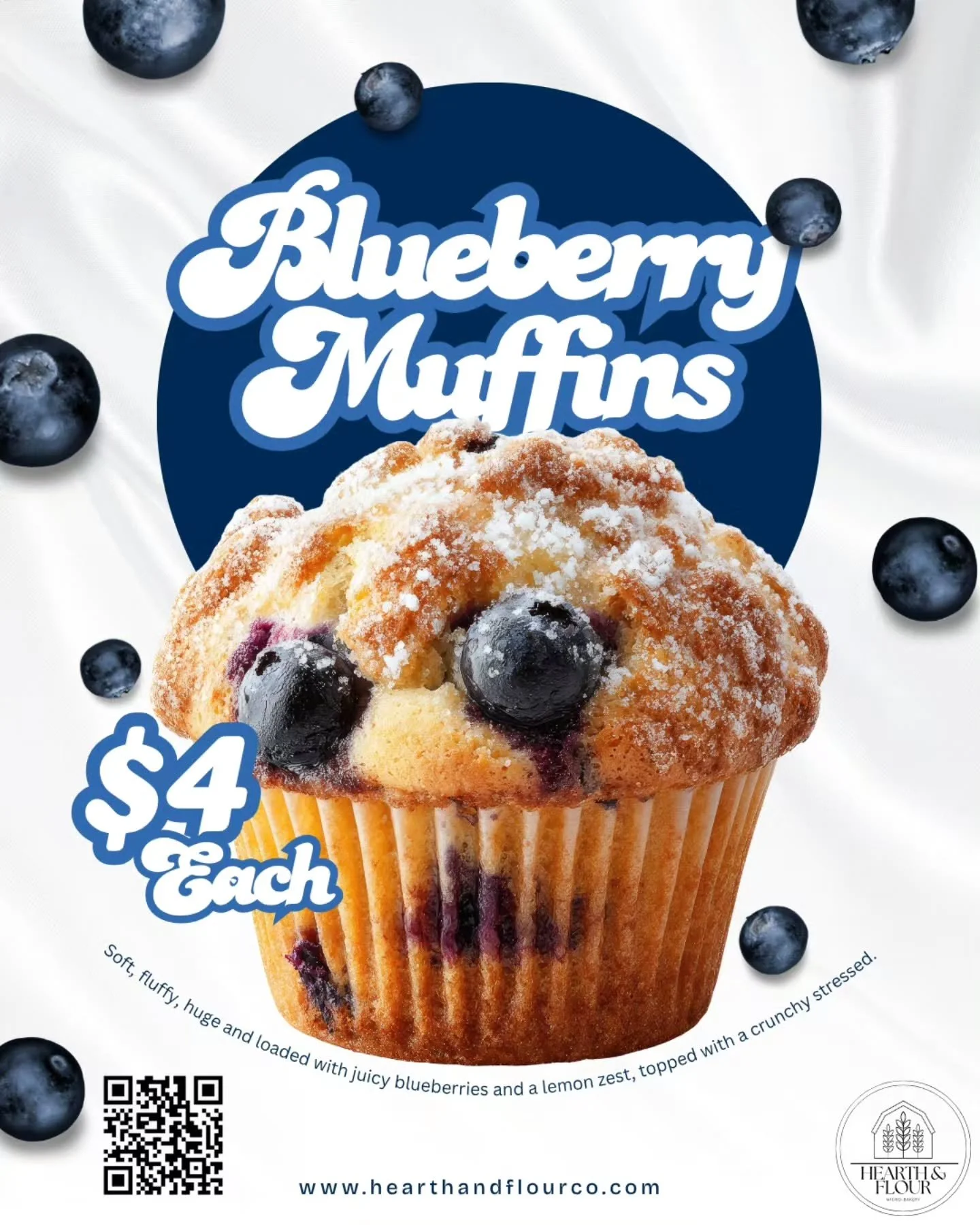 Thank you for the orders last week!! We had some suggestions and one of our customers, Janelle, suggested something peanut butter! Hers was free!! This week we've got Large Blueberry Streusel Muffins! $4 each. :) Same as always for ordering. You can 