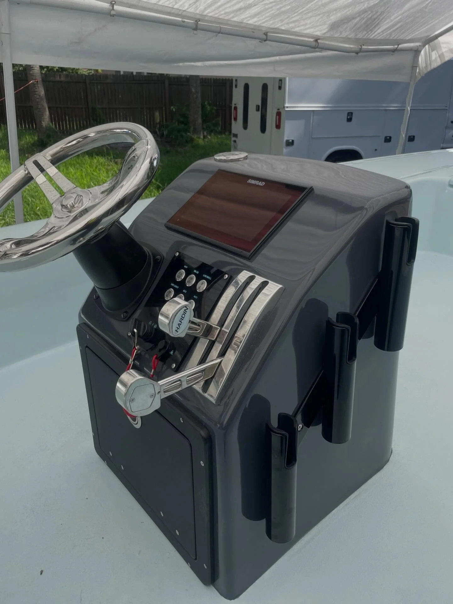 Low-profile console mounted rod holders for a Backcountry 201. 
#marinefabrication #backcountryboats #aluminum #tigwelding #fabrication