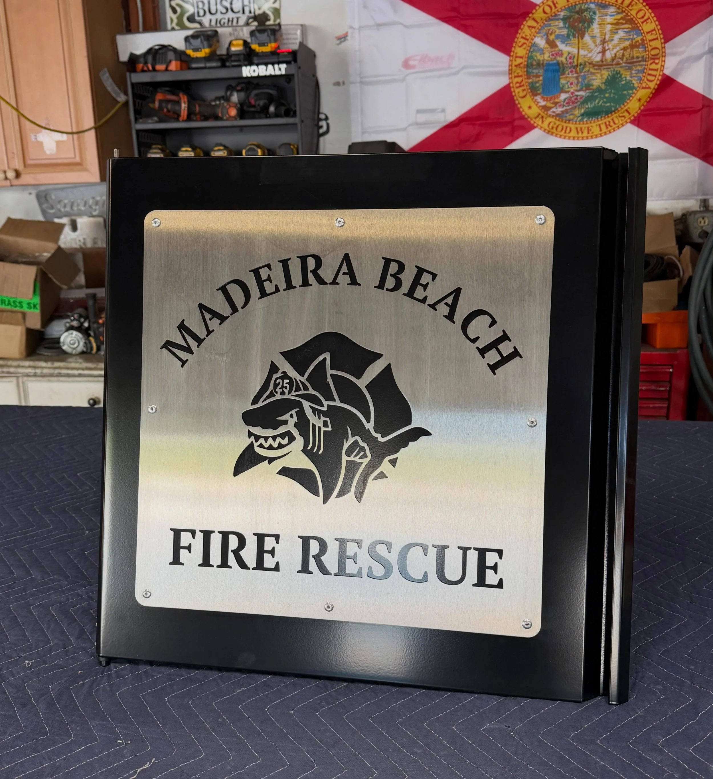 Laser Cut Stainless Sign for a grill donated to Madeira Beach Fire Rescue 

#metalwork #customfab #madeirabeach #firerescue #cnclaser