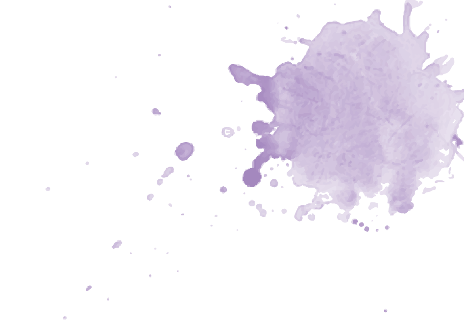 A purple watercolor splash on a black background.