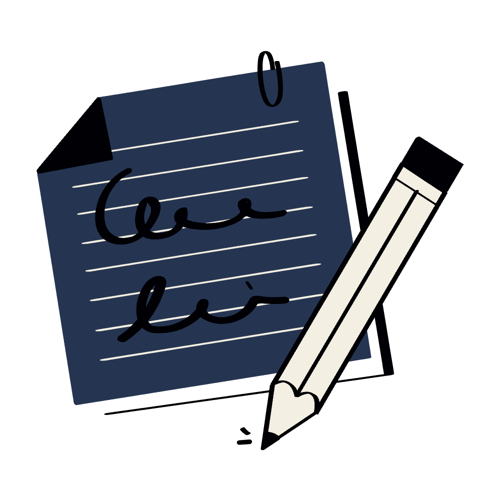 A notepad with the words 'coo lice' written in black cursive, and a white pencil with a heart-shaped eraser.