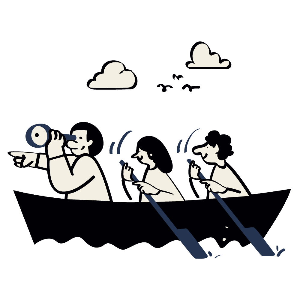 Three people riding a roller coaster at night, with one person looking through binoculars and two others using binoculars, both smiling.
