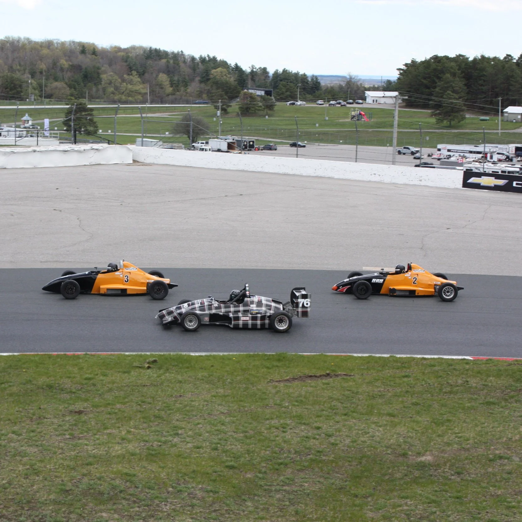 Amanda & Teammate Jenson Raybould prepare to race at CTMP (Canada)