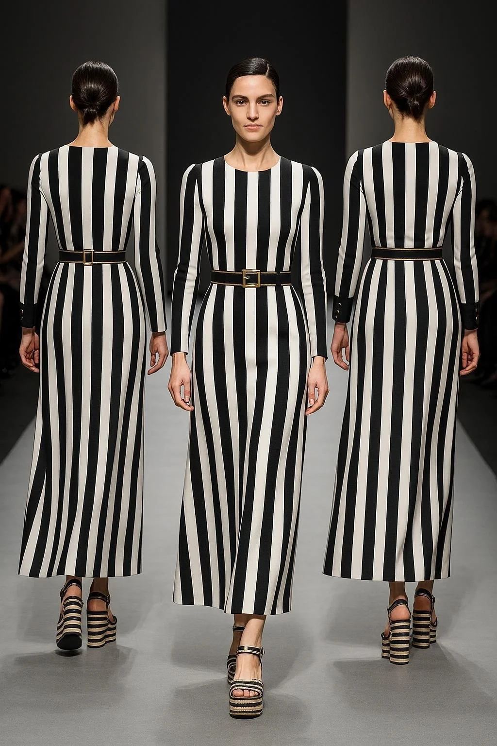 7. Black & White Stripe Dress