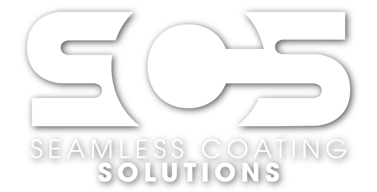 Logo for Seamless Coating Solutions with stylized initials 'SCS' in black and white.