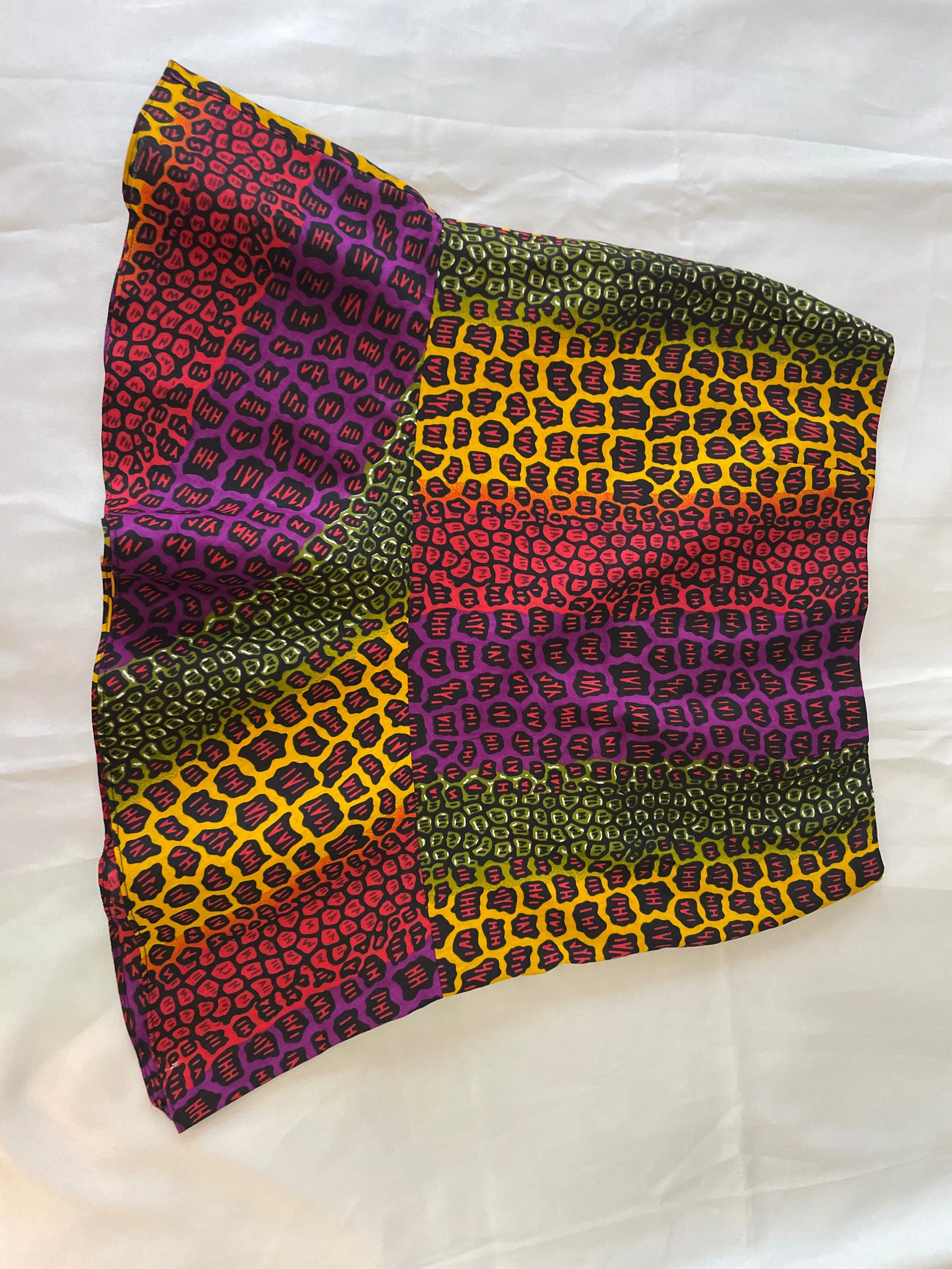 Handcrafted Multicolor African Print Peplum Mini Skirt