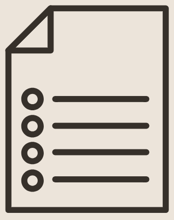 Icon of a checklist or document with four bullet points.