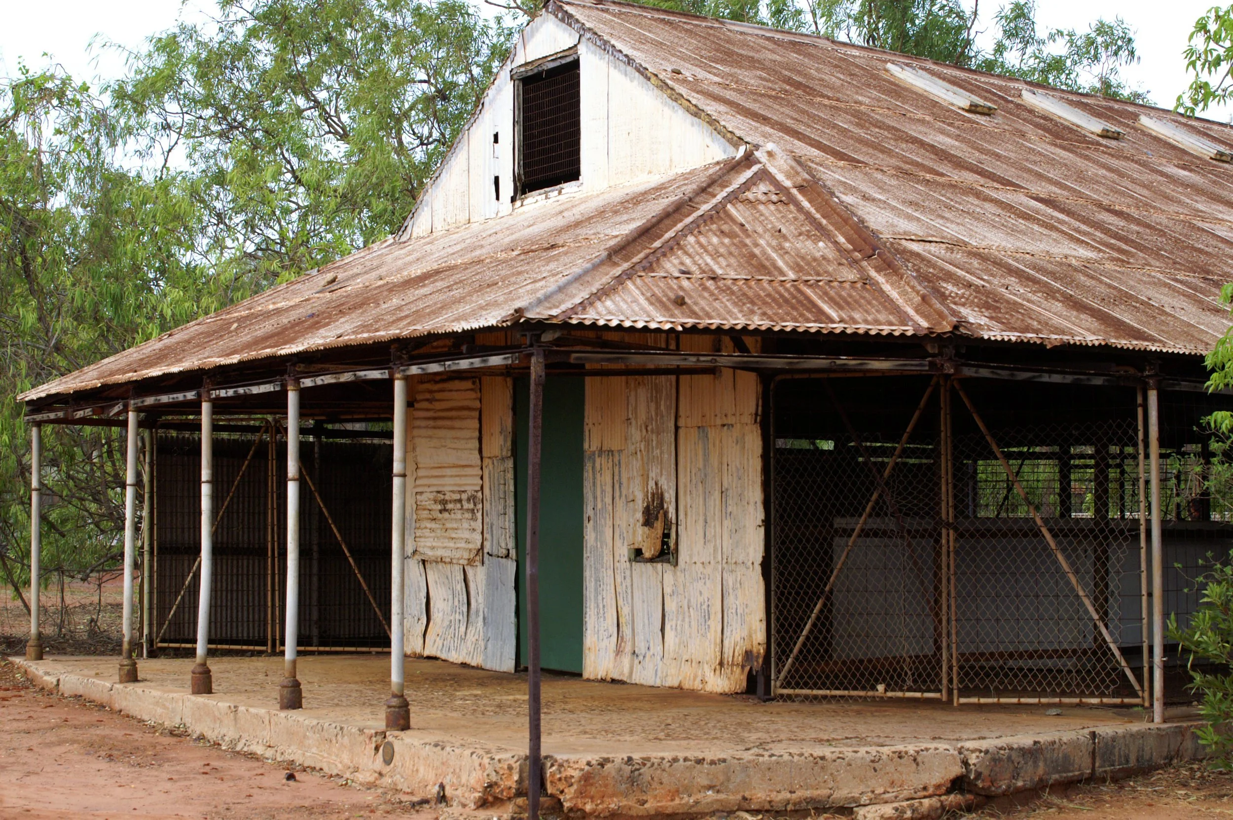 Aged heritage-style building in Broome showing rust, corrosion and structural wear — building inspection and condition reporting services