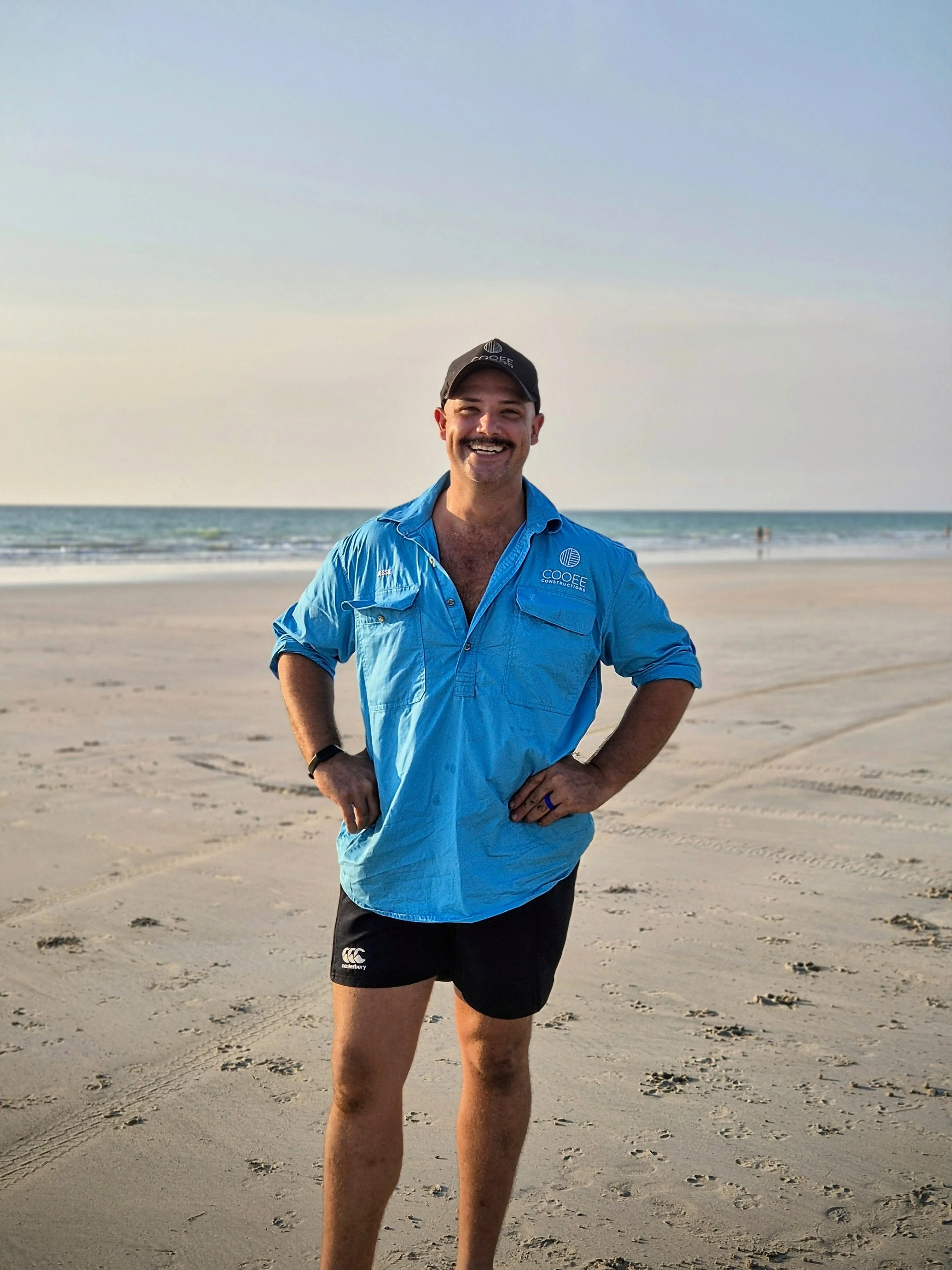 Jessie, licensed builder and owner of Cooee Constructions, on Cable Beach Broome Western Australia