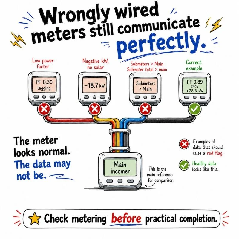 Wrongly wired meters still communicate perfectly