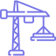 Crane lifting building materials.