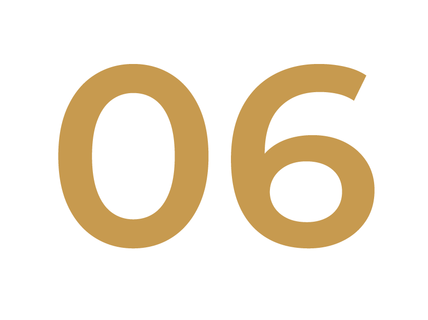Number 06 in large, gold-colored font on a black background.