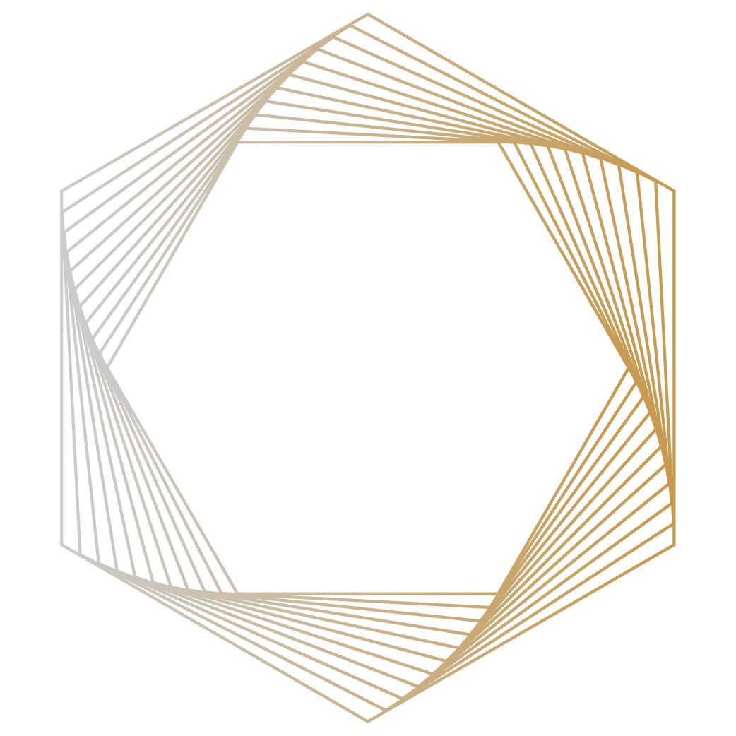 A blurred geometric abstract image with shades of beige, cream, and gold.