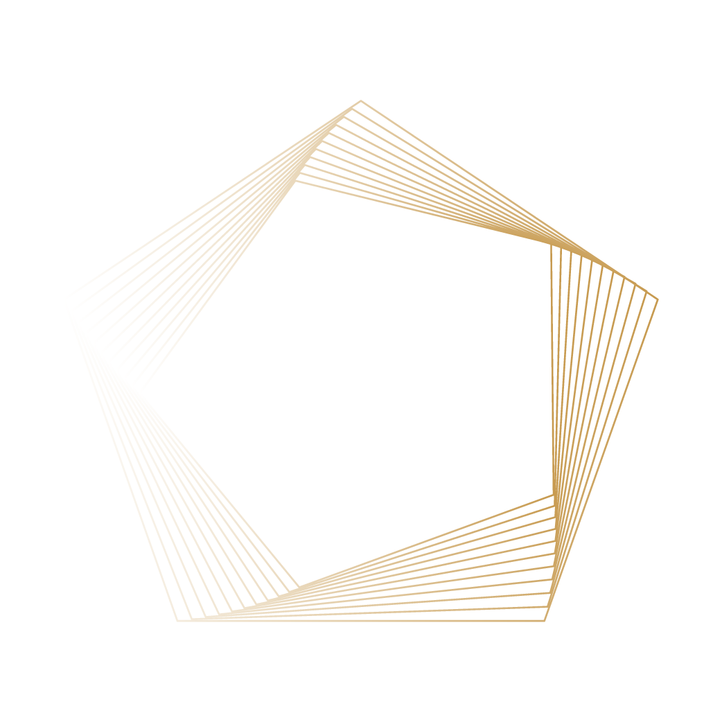 Abstract 3D geometric shape in shades of beige and cream with shadow effects.