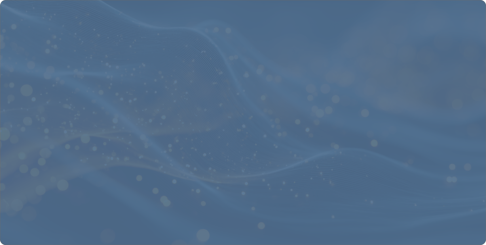 Abstract digital blue background with flowing lines and light particles.