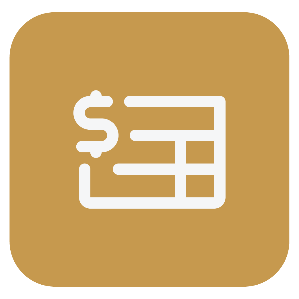 Icon of dollar sign and invoice 