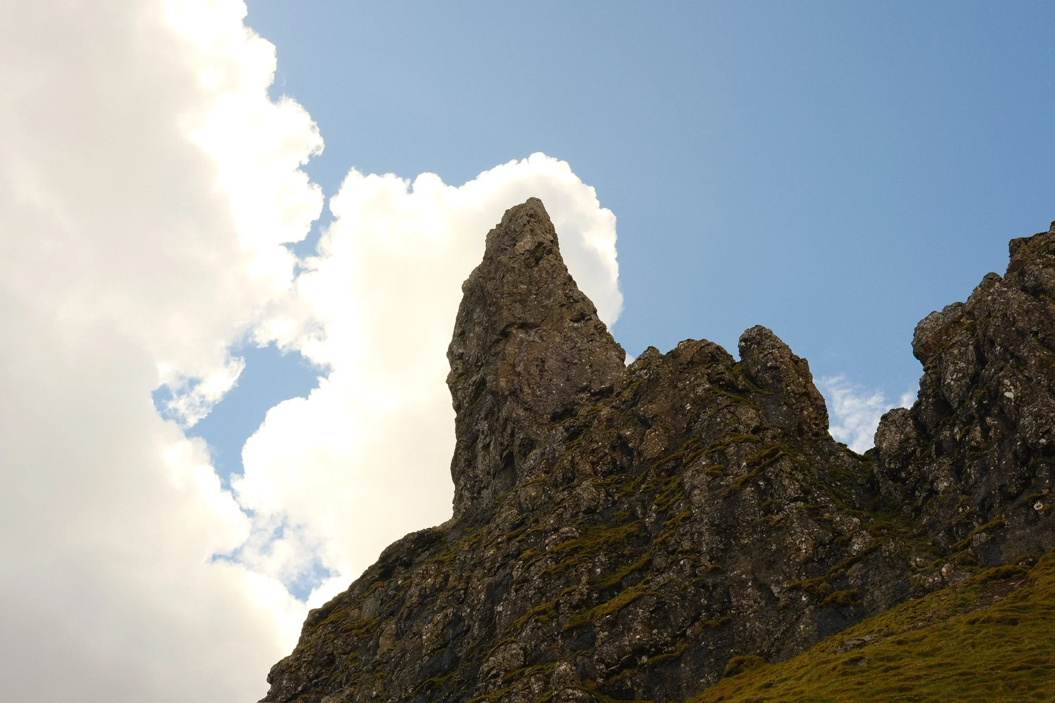 Old Man of Storr seen from below, Isle of Skye, Scotland, United Kingdom