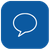 Chat bubble icon on a blue background
